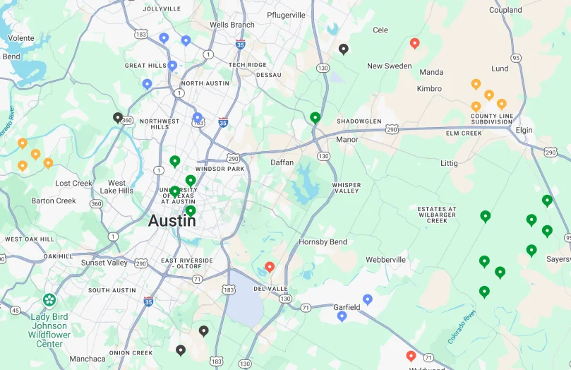 Map of a fault location