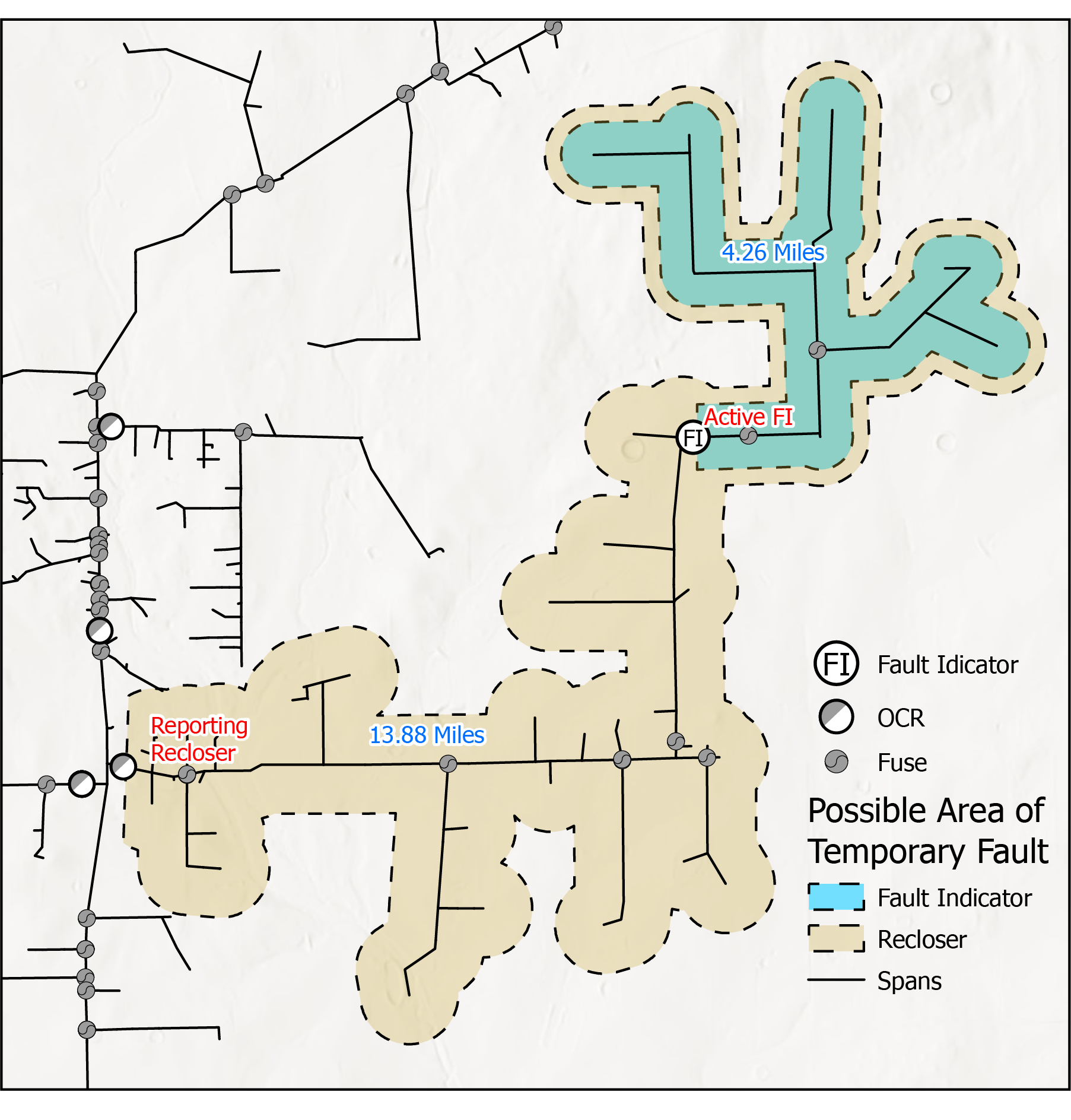 Temporary fault isolation with a communicating fault indicator