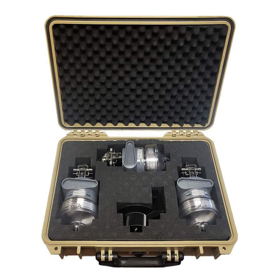 Patrolman Plus troubleshooting kit with three communicating fault indicators in a hard case